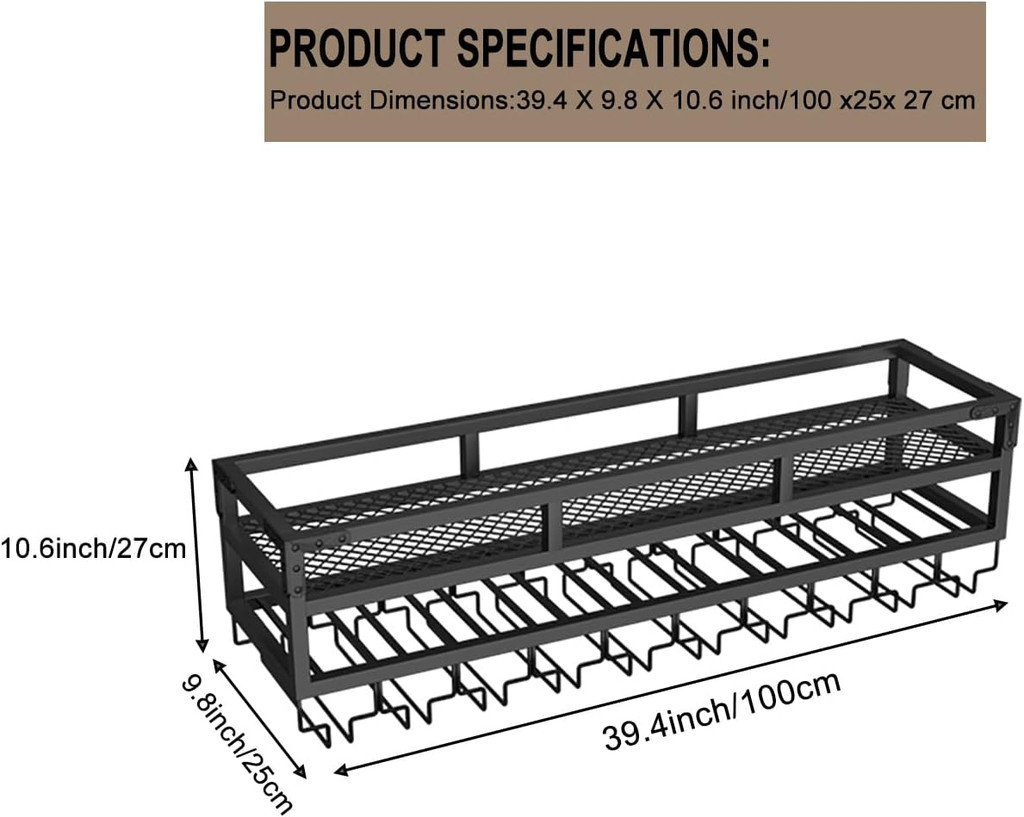 Product specifications with dimensions